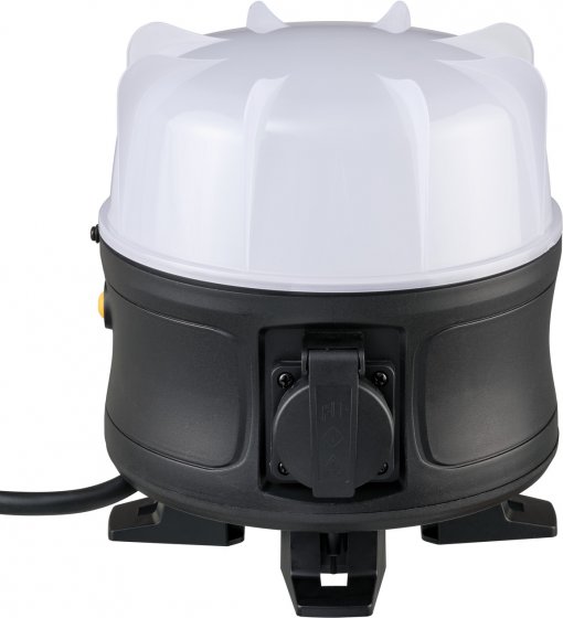 Brennenstuhl 360° LED Baustrahler (LED Arbeitsstrahler mit spritzwassergeschützter Steckdose, 50W, 5400lm, IP54, mit 5m Kabel)
