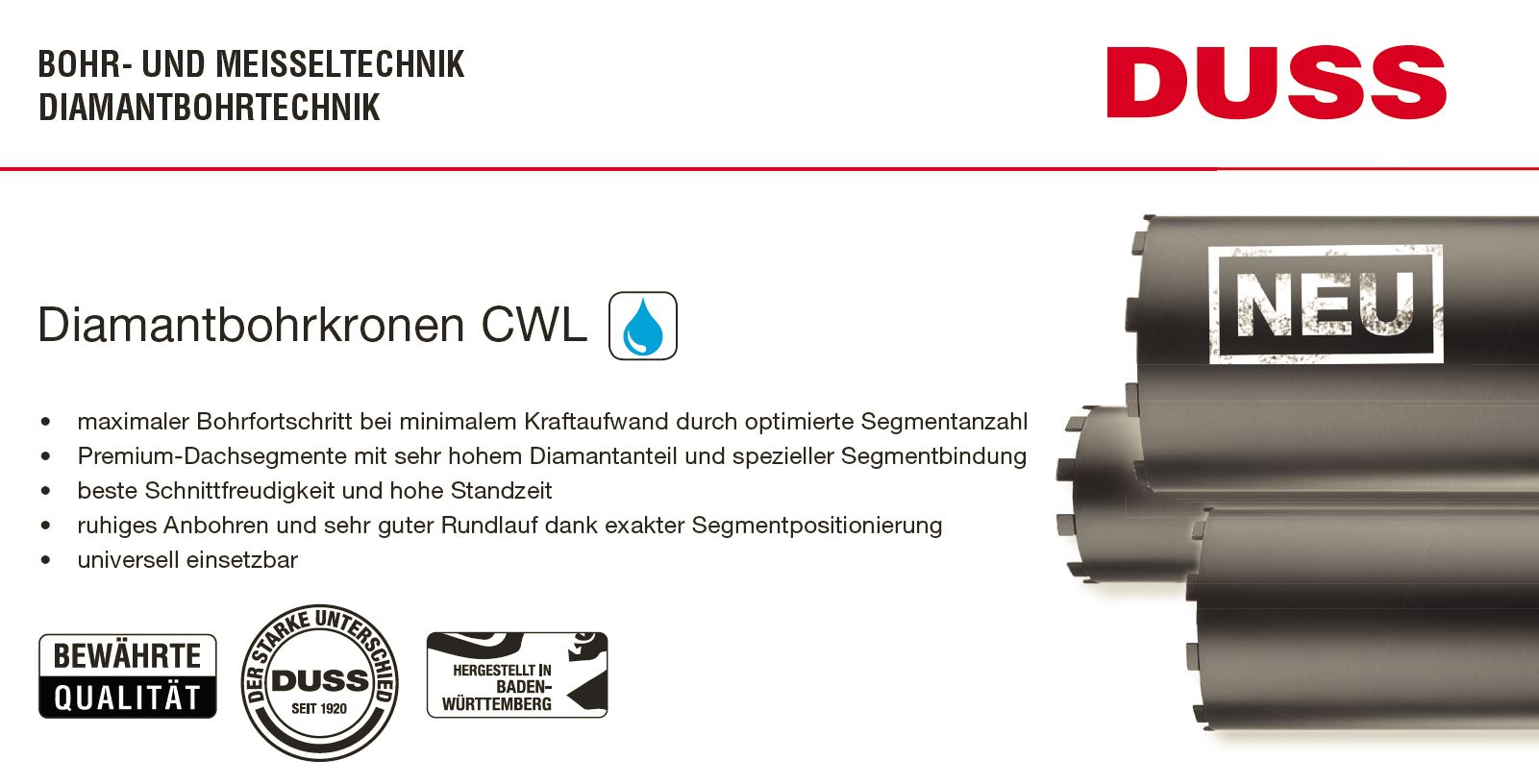 DUSS Diamant-Kernbohrer 186mm -CWL186 /