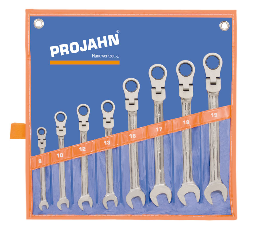 Projahn GearTech Ratschenschlüssel-Satz flexibel ohne Umschaltknopf 8-tlg. metrisch Professional / -3497