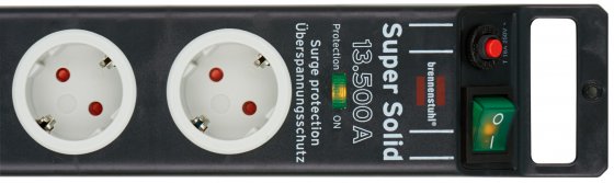 Brennenstuhl Super-Solid Steckdosenleiste 8-fach mit Überspannungsschutz (Steckerleiste mit 2,5m Kabel und Schalter, Mehrfachsteckdose aus bruchfestem Polycarbonat)