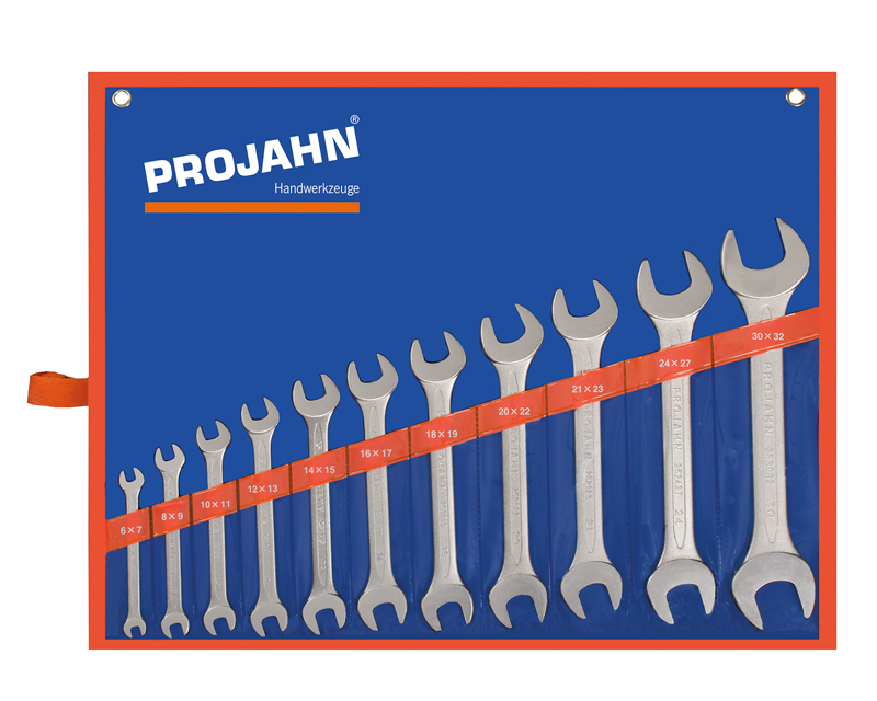 Projahn Sortiment Doppelgabelschlüssel Schraubenschlüssel Maulschlüssel 6-32mm 11-teilig Standard -4476
