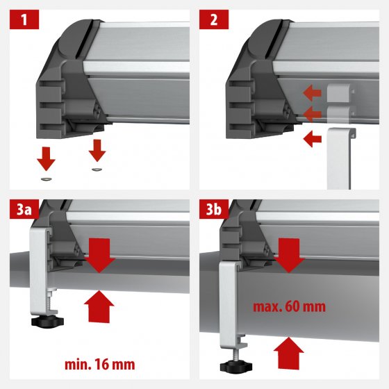Brennenstuhl Klemmhalter/Tischklemmen für Alu-Office-Line Steckdosenleisten (Schraubklemmen optimal für ihren Arbeitsplatz)