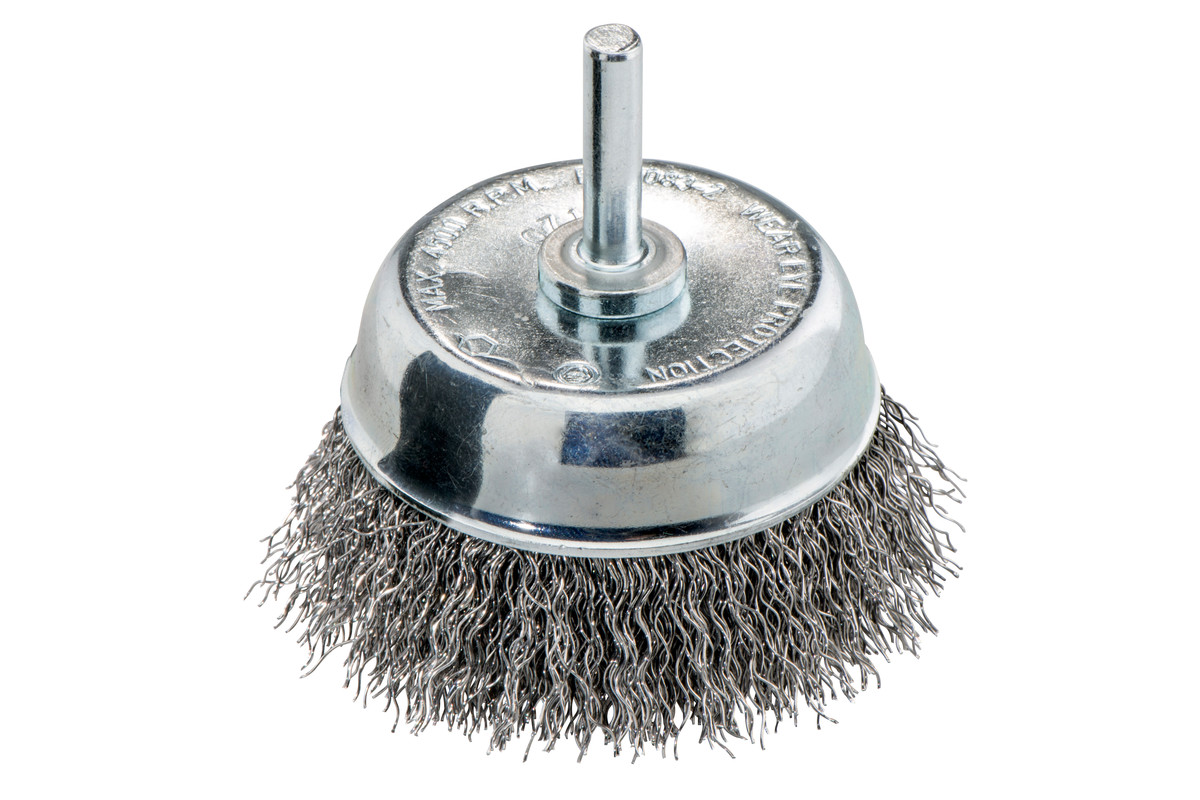 Topfbürste 50x 0,3 / 6mm, Stahl, gewellt