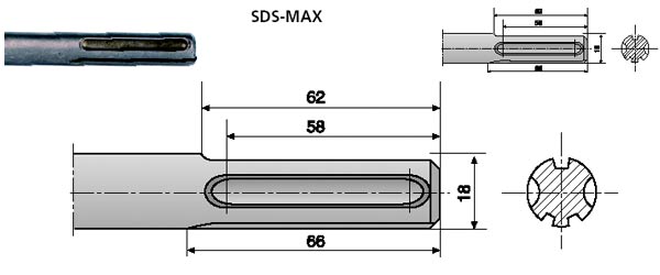 Hikoki Kanalmeißel SDS-Max 32X300mm / -40017299