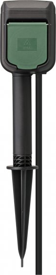 Brennenstuhl brennenstuhl®Connect WiFi Gartensteckdose 2-fach / WLAN Außensteckdose IP44 mit Erdspieß und Montageplatte (2.4 GHz kompatibel mit Alexa und Google Assistant, 3m Kabel, Steckdosen einzeln schaltbar)