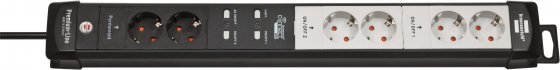 Brennenstuhl brennenstuhl®Connect Premium-Line WLAN Steckdosenleiste 6-fach (WiFi Mehrfachsteckdose kompatibel mit Amazon Alexa und Google Assistant, 2.4 GHz WiFi, mit Zeitschaltuhr Funktion, kostenlose App, 3m Kabel, Made in Germany)