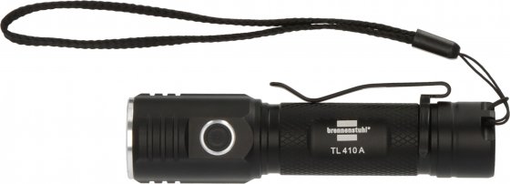 Brennenstuhl Akku Taschenlampe LED LuxPremium TL 410 A/Handlampe mit heller Osram-LED (400lm, bis zu 29h Leuchtdauer, fremdkörper- und spritzwassergeschützt IP44)