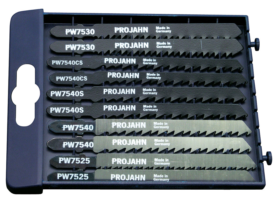 Projahn HolzPRO Stichsägeblätter Set 10-tlg. für Holz/Kunststoff 75 mm mit Einnockenschaft Professional / -63001