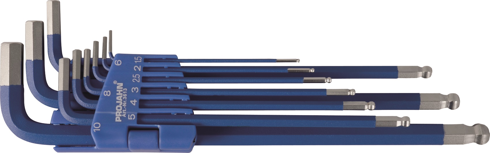 Projahn Winkelstiftschluessel Satz Innen-6Kant lange Ausführung, blau 1,5 - 10 mm 9-teilig Professional / -3613